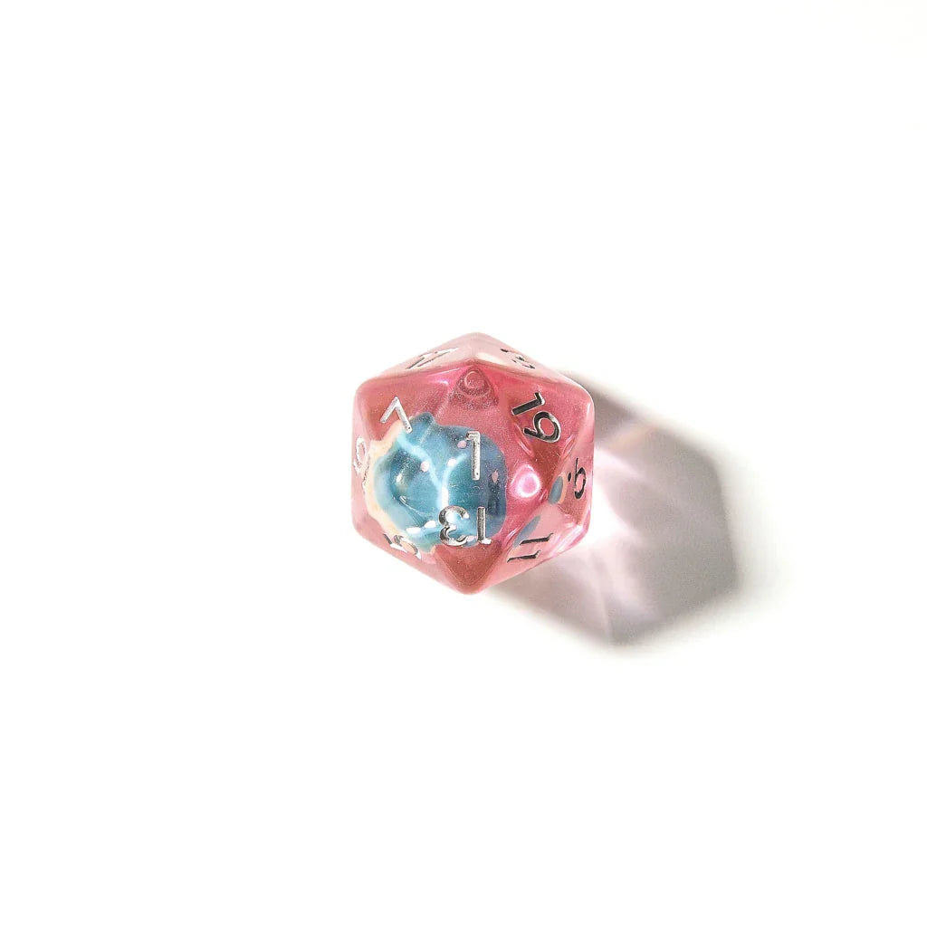 Blue Mushies | Resin Inclusion Dice | 7 Piece Set - DICE