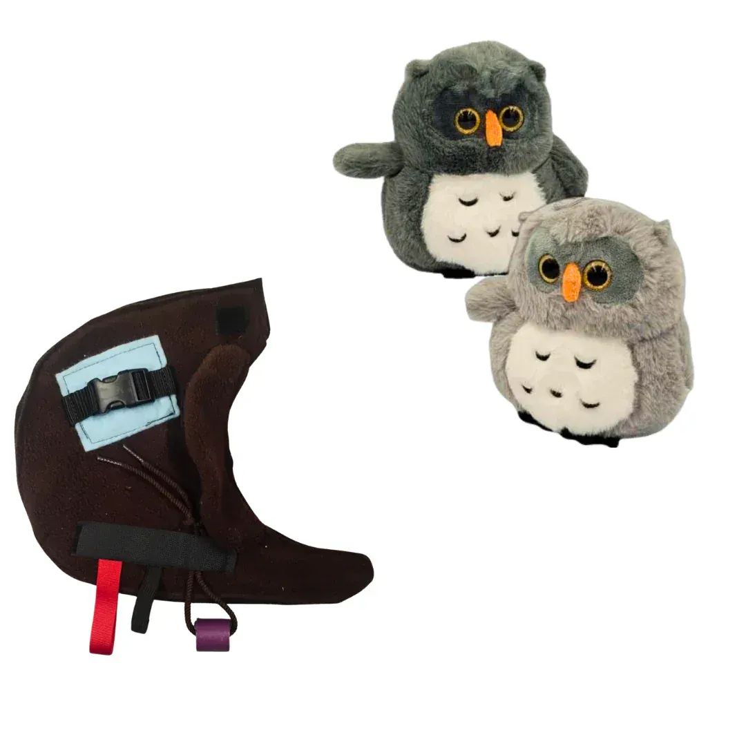 Blue Rain Activity Store Sensory With Fidget Coat Twiddle n' Hoot Plush Owl