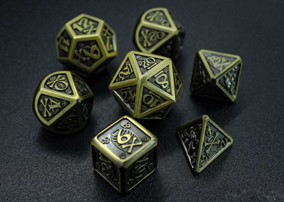 Tabletop Dominion DICE Boneshadow | Solid Metal | 7 Piece Set