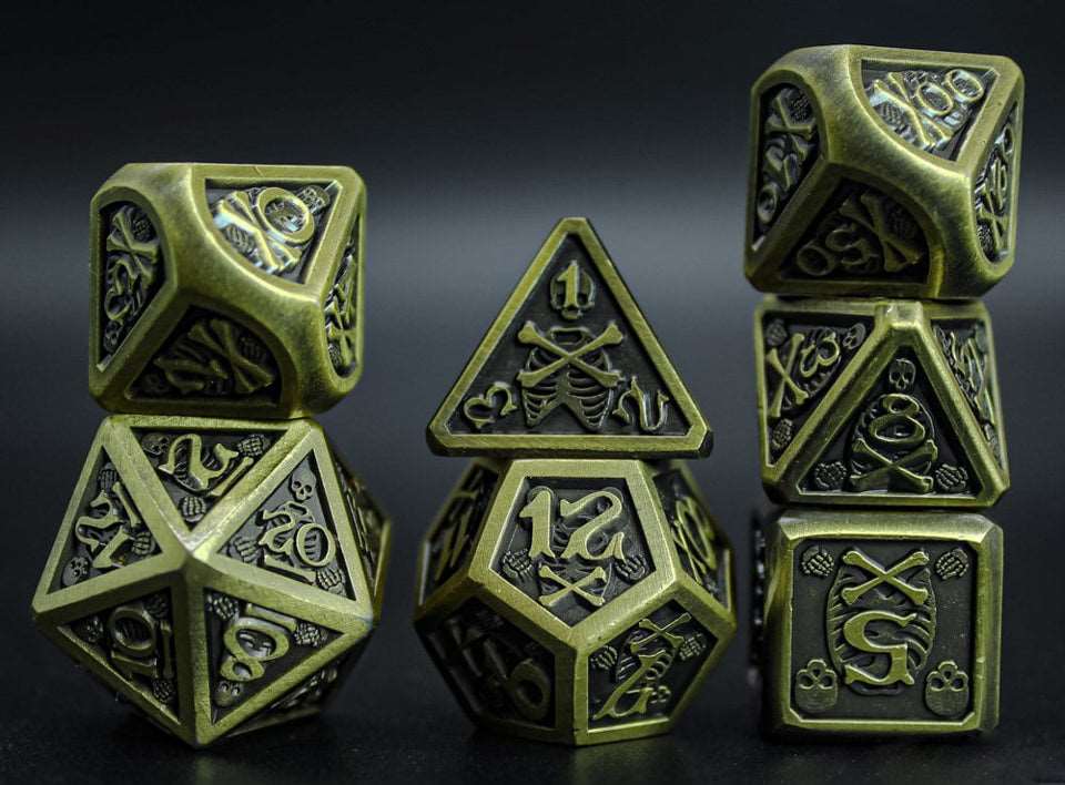 Tabletop Dominion DICE Boneshadow | Solid Metal | 7 Piece Set