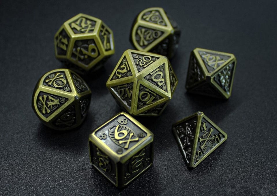 Tabletop Dominion DICE Boneshadow | Solid Metal | 7 Piece Set