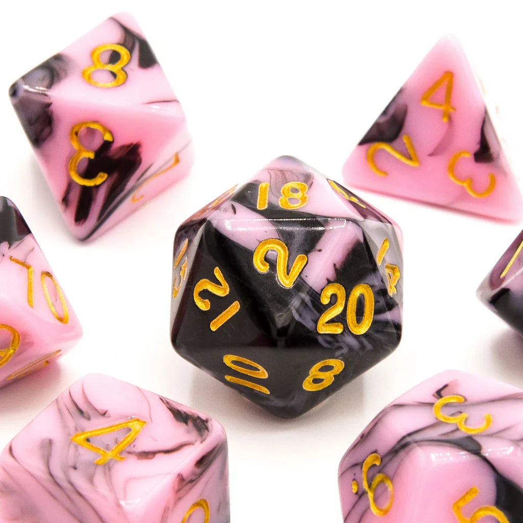 Bubblegum Midnight | Acrylic Dice | 7 Piece Set - DICE
