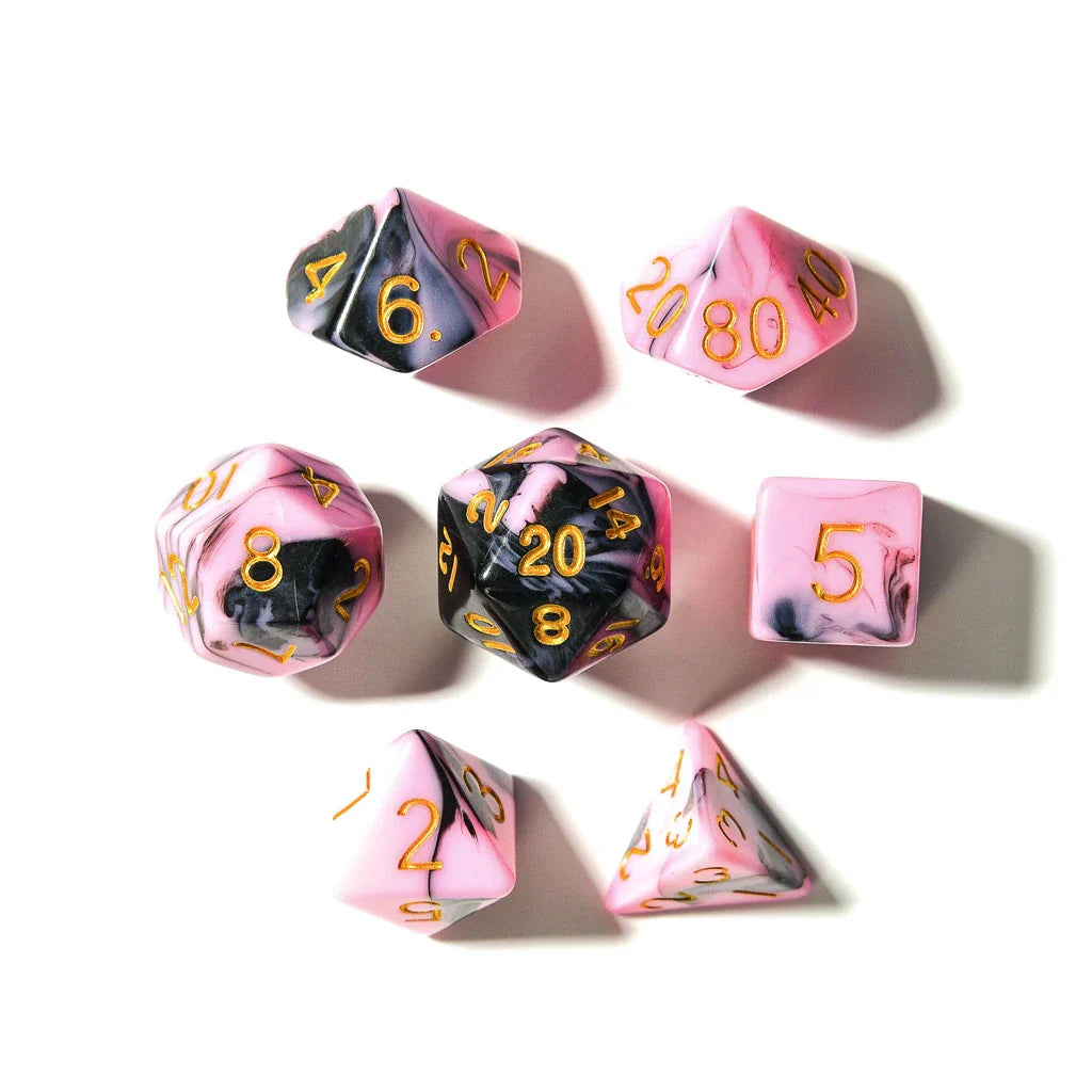 Bubblegum Midnight | Acrylic Dice | 7 Piece Set - DICE