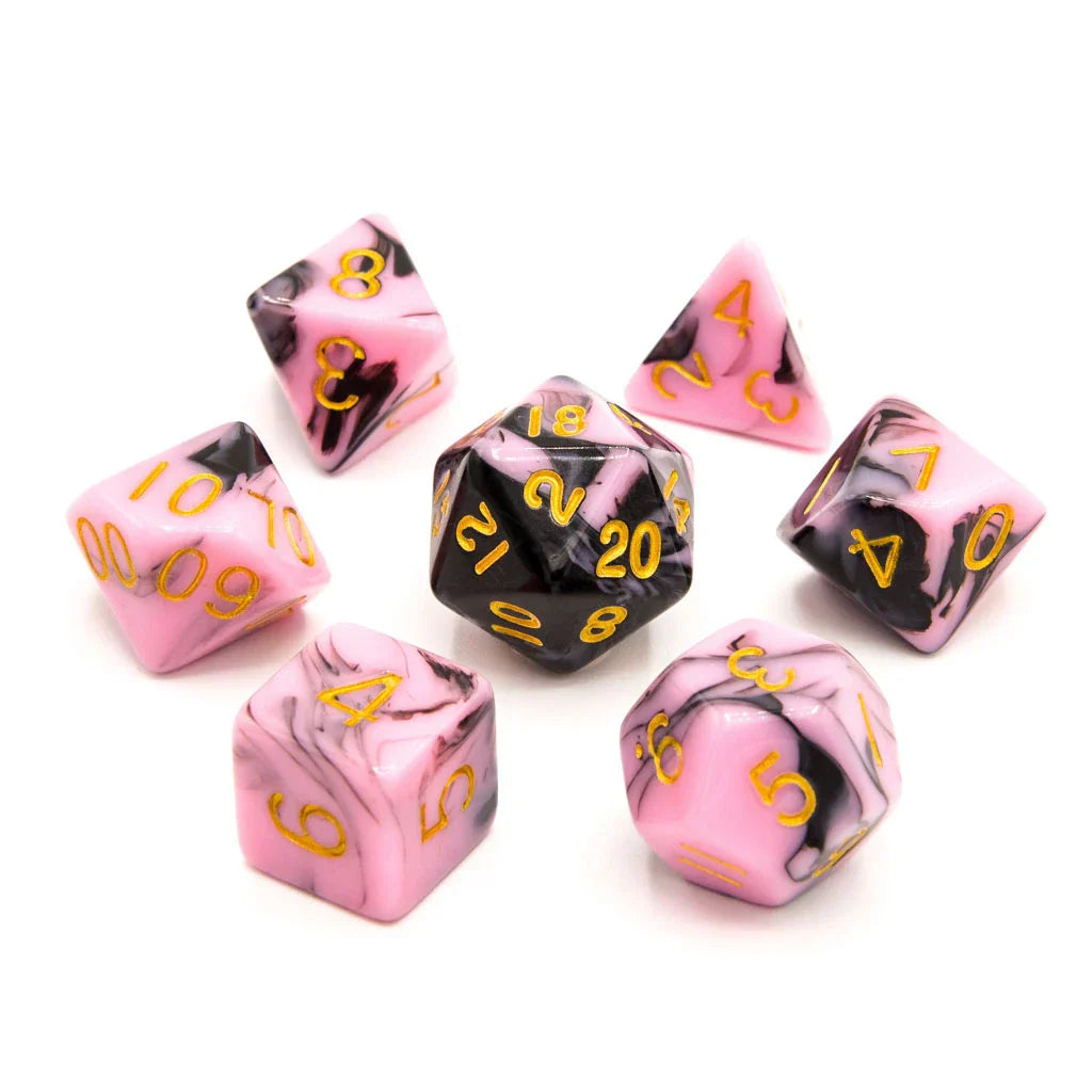 Bubblegum Midnight | Acrylic Dice | 7 Piece Set - DICE