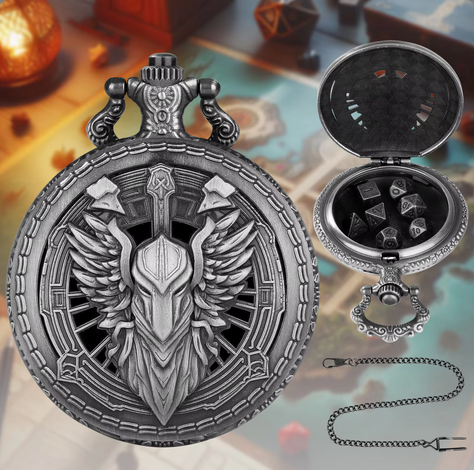 Celestial Champion | Pocket Watch Case | Ancient Silver - Pocket Watch