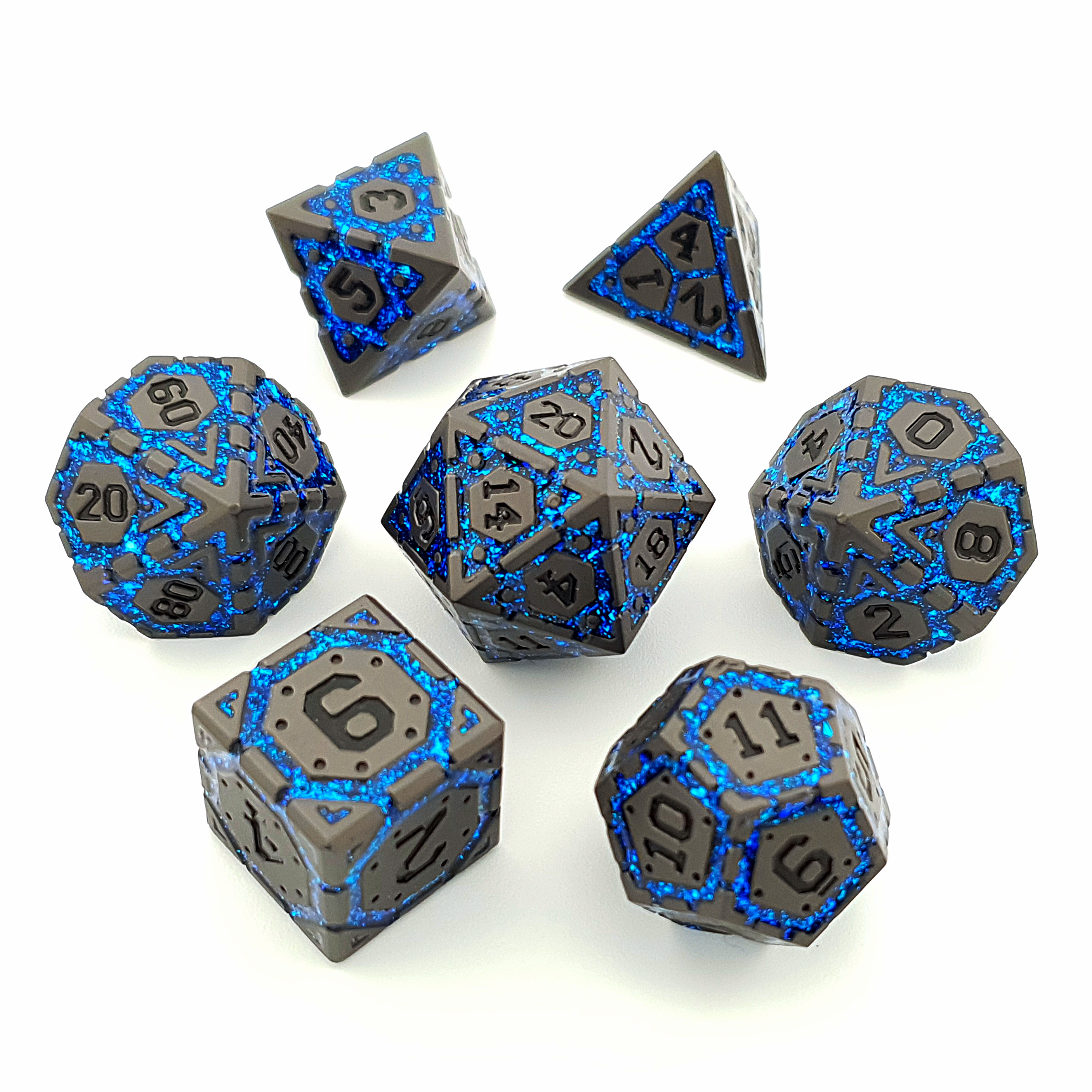 Cerulean Sigil | Solid Metal Dice | 7 Piece Set - DICE