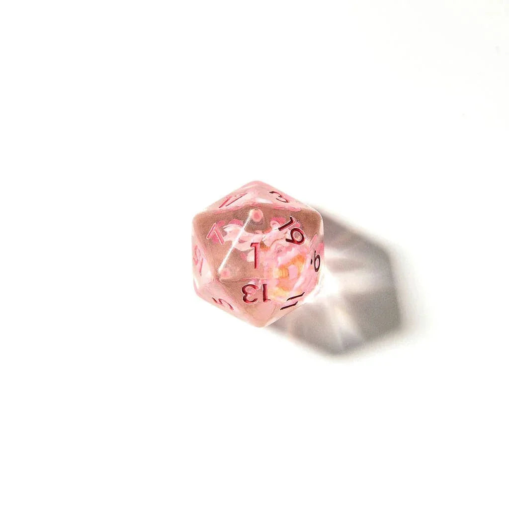 Tabletop Dominion DICE Cherry Blossoms | Resin Inclusion Dice | 7 Piece Set