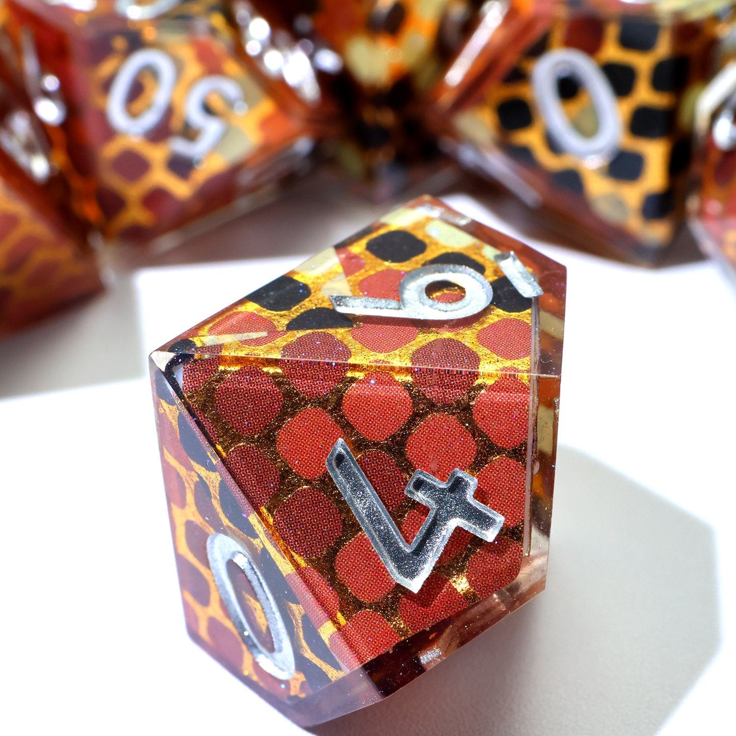Tabletop Dominion DICE Cindercoil | Art Core Dice | 7 Piece Set