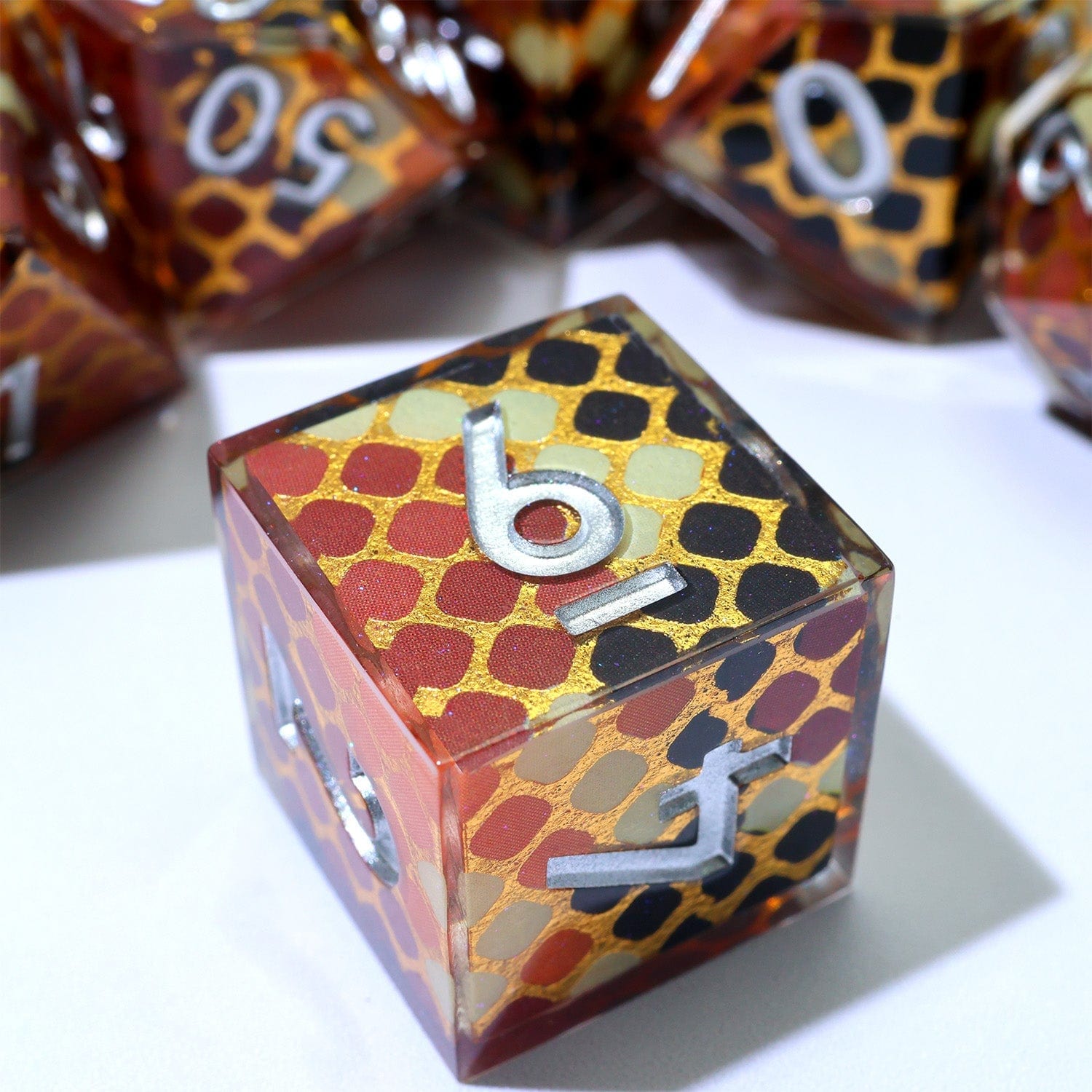Tabletop Dominion DICE Cindercoil | Art Core Dice | 7 Piece Set