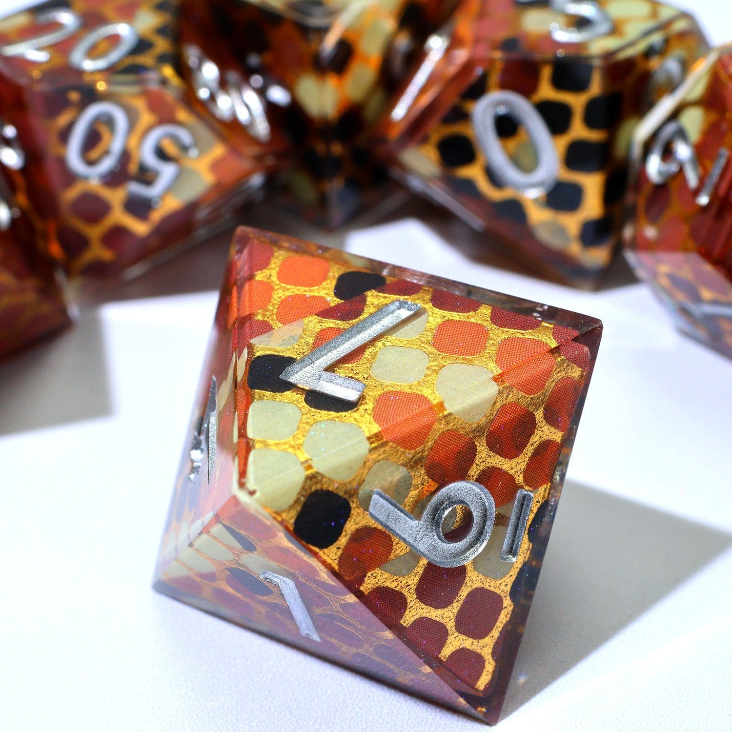 Tabletop Dominion DICE Cindercoil | Art Core Dice | 7 Piece Set