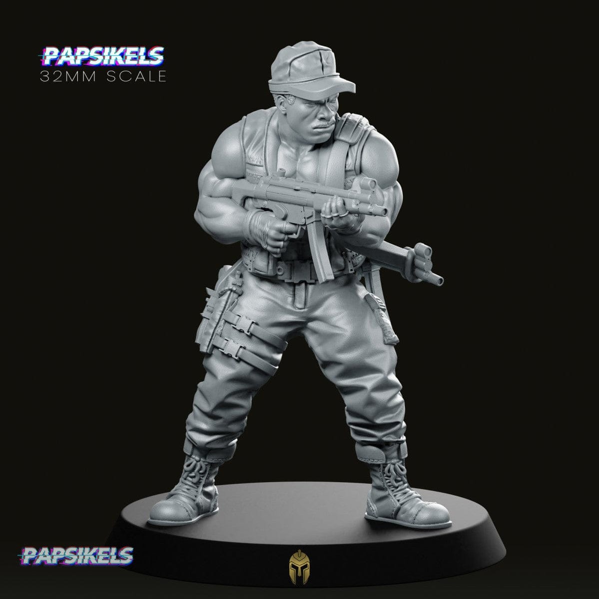 We Print Miniatures Science Fiction Colemin Abrahan with Machinegun Miniature