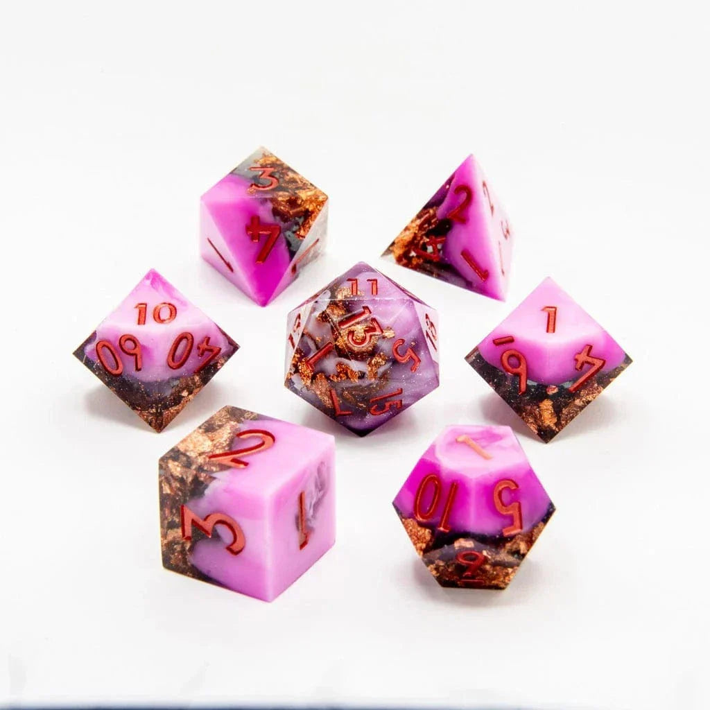 Tabletop Dominion DICE Copper Haze | Sharp Edge Dice | 7 Piece Set