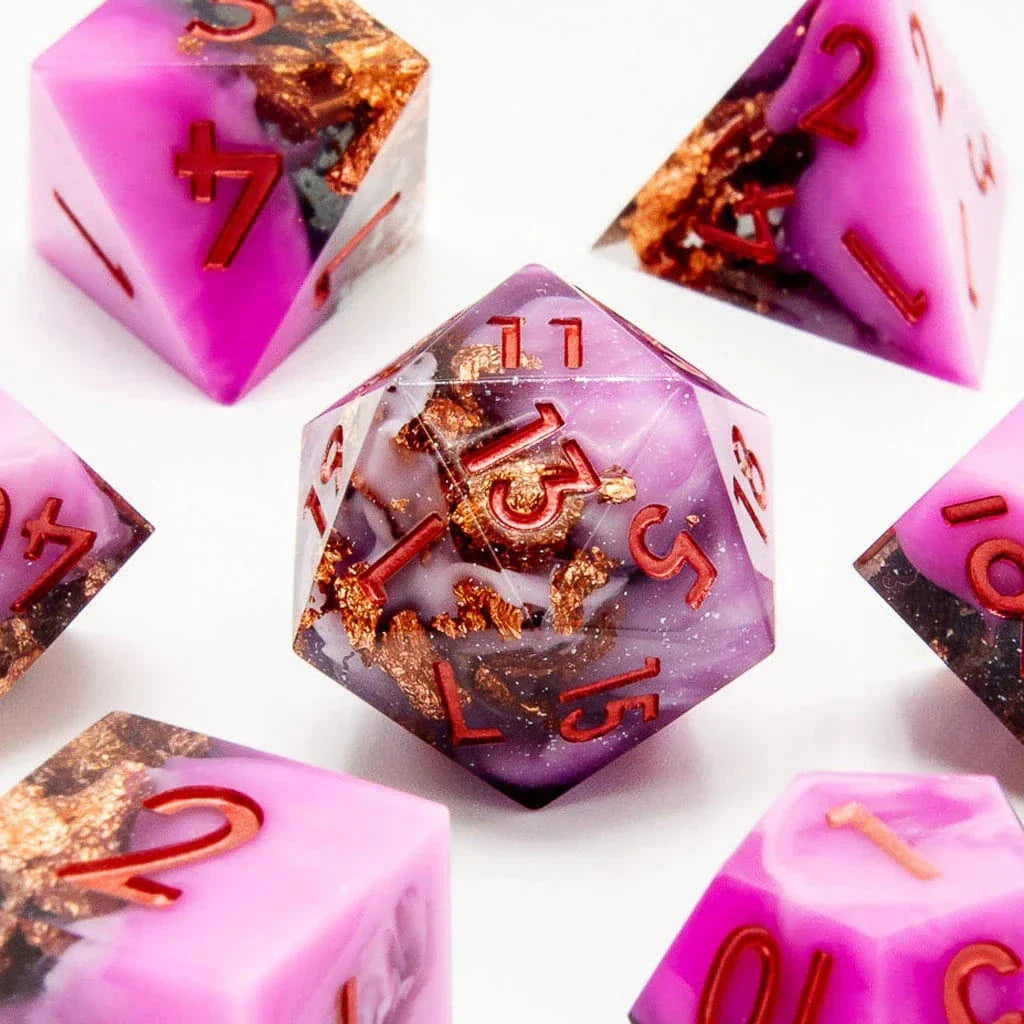Tabletop Dominion DICE Copper Haze | Sharp Edge Dice | 7 Piece Set