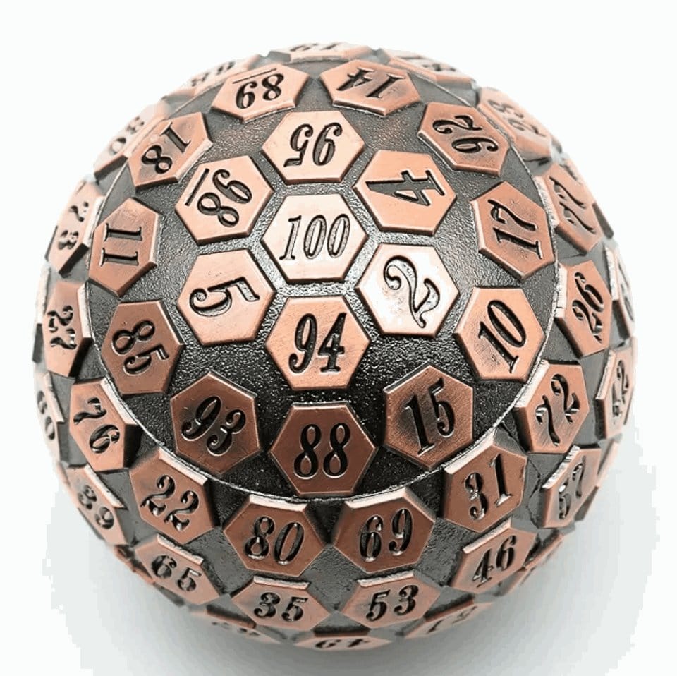 Tabletop Dominion DICE Copper Oracle | 45mm D100 | Metal