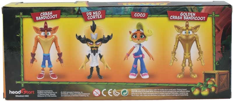 Purple Anime Action figure CRASH BANDICOOT FIGURES 4 PACK