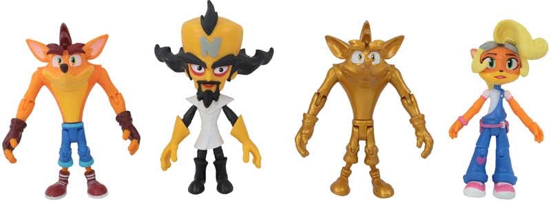 Purple Anime Action figure CRASH BANDICOOT FIGURES 4 PACK