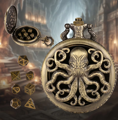 Cthulhu’s Grasp | Pocket Watch Case | Ancient Gold - Pocket Watch
