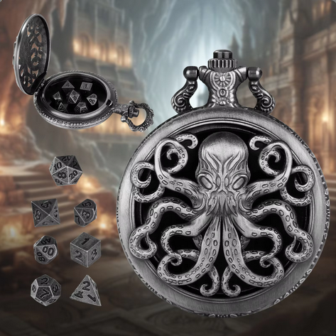 Cthulhu’s Grasp | Pocket Watch Case | Ancient Silver - Pocket Watch
