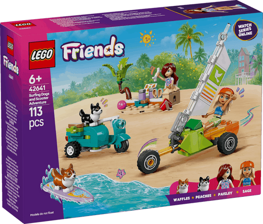 Curious Minds Toys & Games > Toys > Construction Toys > Interlocking Blocks > LEGO > Friends Lego Friends 42641 Surfing Dogs & Scooter Adventure Playset for Age 6+