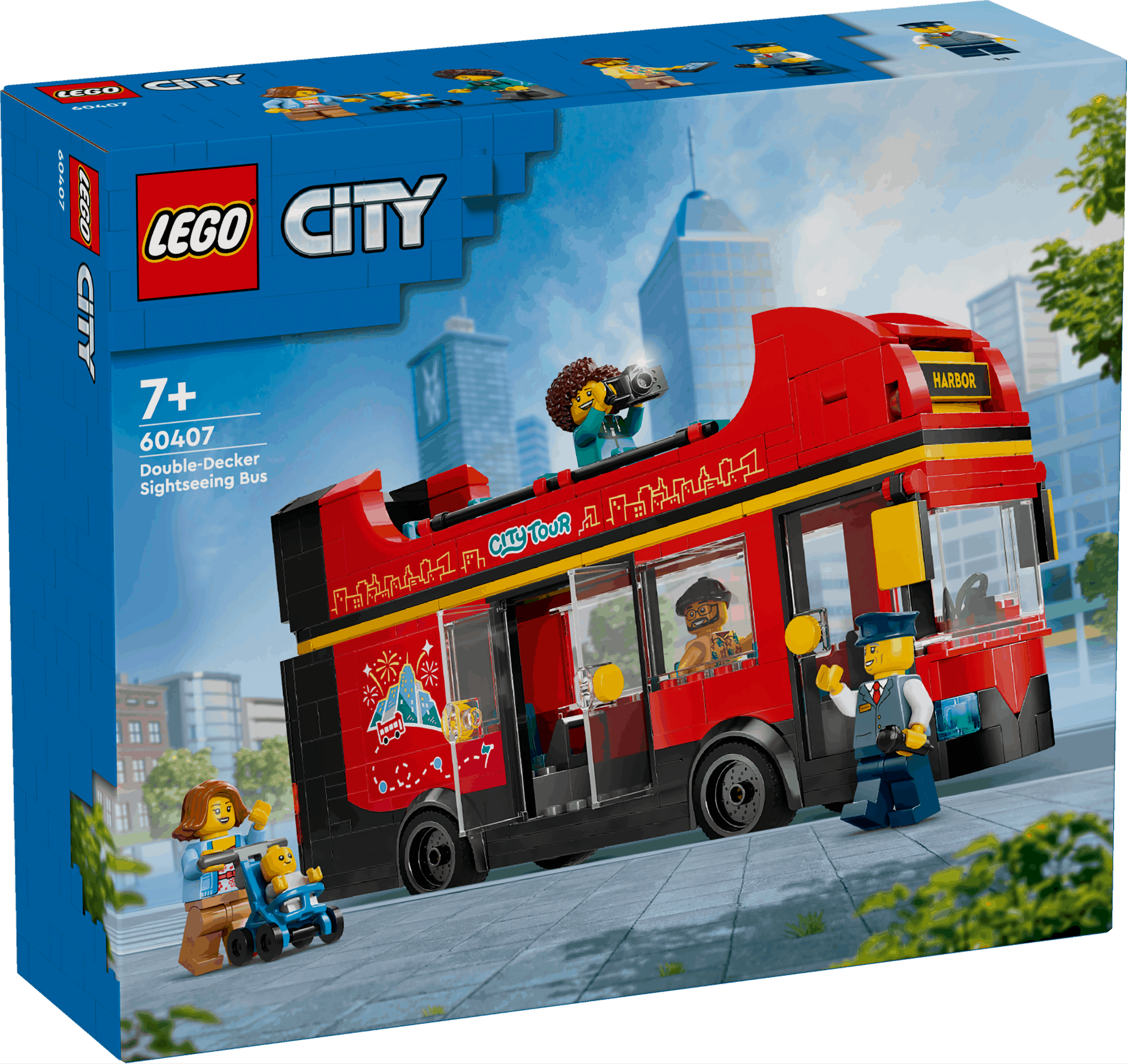 Curious Minds Toys & Games > Toys > Construction Toys > Interlocking Blocks > LEGO > LEGO City Lego City 60407 Red Double-Decker Sightseeing Bus Playset for Ages 7+