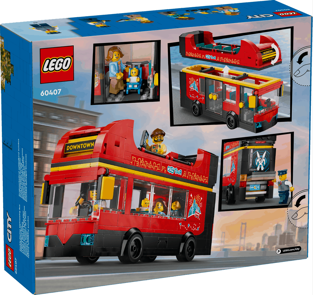 Curious Minds Toys & Games > Toys > Construction Toys > Interlocking Blocks > LEGO > LEGO City Lego City 60407 Red Double-Decker Sightseeing Bus Playset for Ages 7+