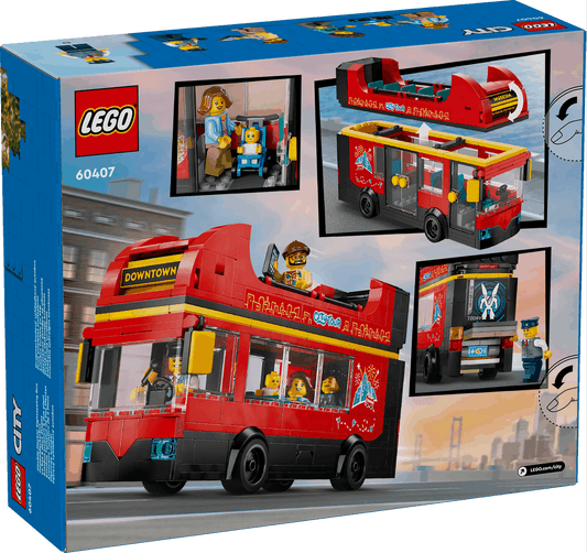 Curious Minds Toys & Games > Toys > Construction Toys > Interlocking Blocks > LEGO > LEGO City Lego City 60407 Red Double-Decker Sightseeing Bus Playset for Ages 7+