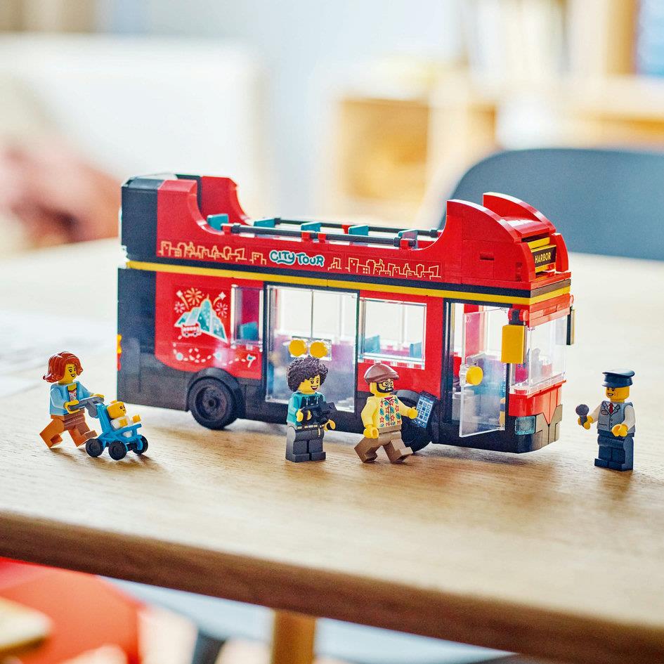 Curious Minds Toys & Games > Toys > Construction Toys > Interlocking Blocks > LEGO > LEGO City Lego City 60407 Red Double-Decker Sightseeing Bus Playset for Ages 7+
