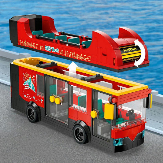 Curious Minds Toys & Games > Toys > Construction Toys > Interlocking Blocks > LEGO > LEGO City Lego City 60407 Red Double-Decker Sightseeing Bus Playset for Ages 7+
