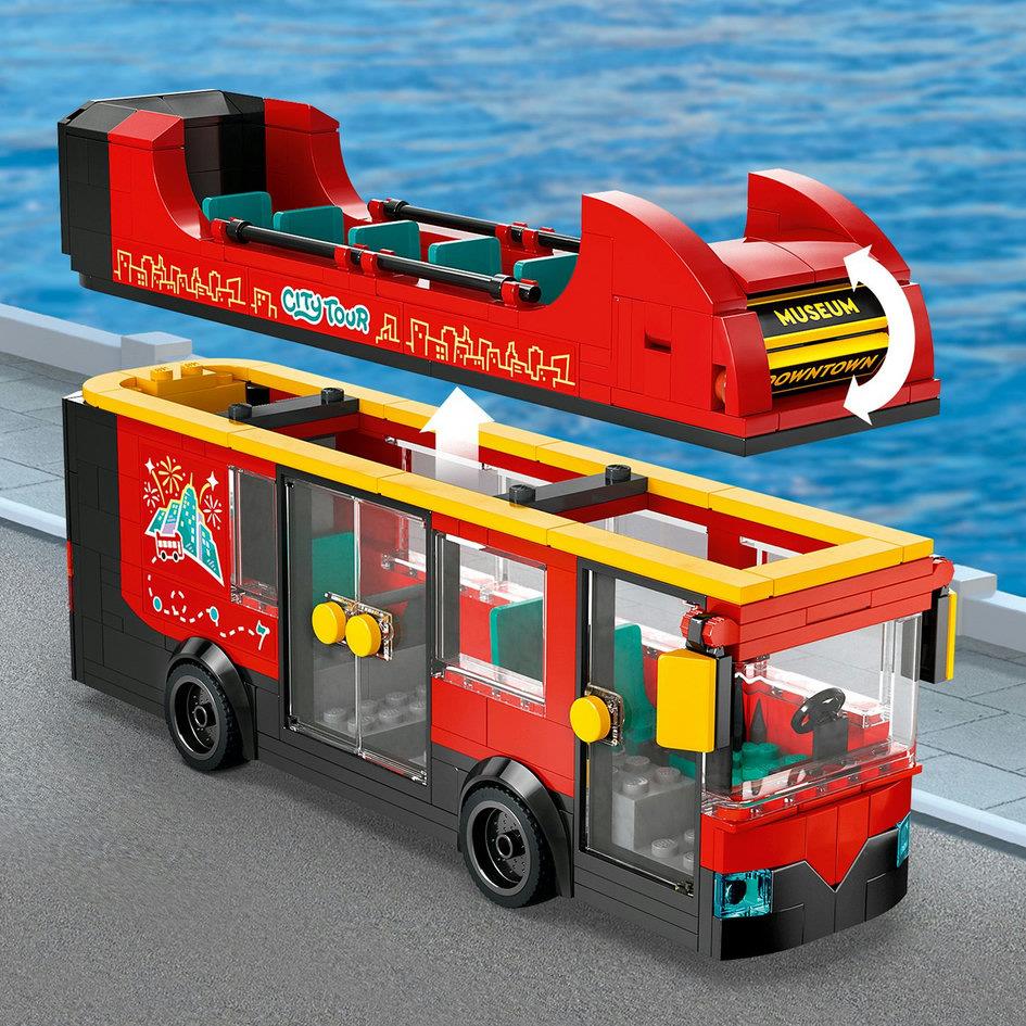 Curious Minds Toys & Games > Toys > Construction Toys > Interlocking Blocks > LEGO > LEGO City Lego City 60407 Red Double-Decker Sightseeing Bus Playset for Ages 7+
