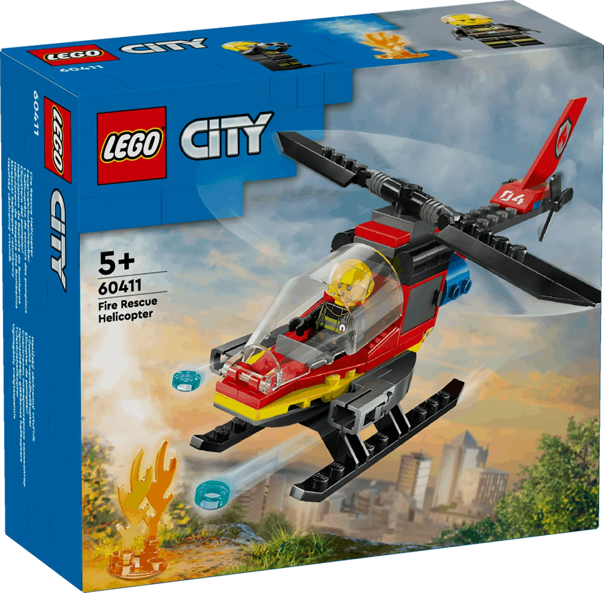 Curious Minds Toys & Games > Toys > Construction Toys > Interlocking Blocks > LEGO > LEGO City Lego City 60411 Fire Rescue Helicopter Toy Playset for Ages 5 and Up