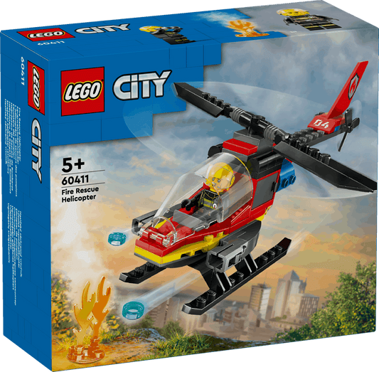Curious Minds Toys & Games > Toys > Construction Toys > Interlocking Blocks > LEGO > LEGO City Lego City 60411 Fire Rescue Helicopter Toy Playset for Ages 5 and Up