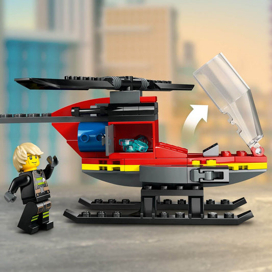 Curious Minds Toys & Games > Toys > Construction Toys > Interlocking Blocks > LEGO > LEGO City Lego City 60411 Fire Rescue Helicopter Toy Playset for Ages 5 and Up