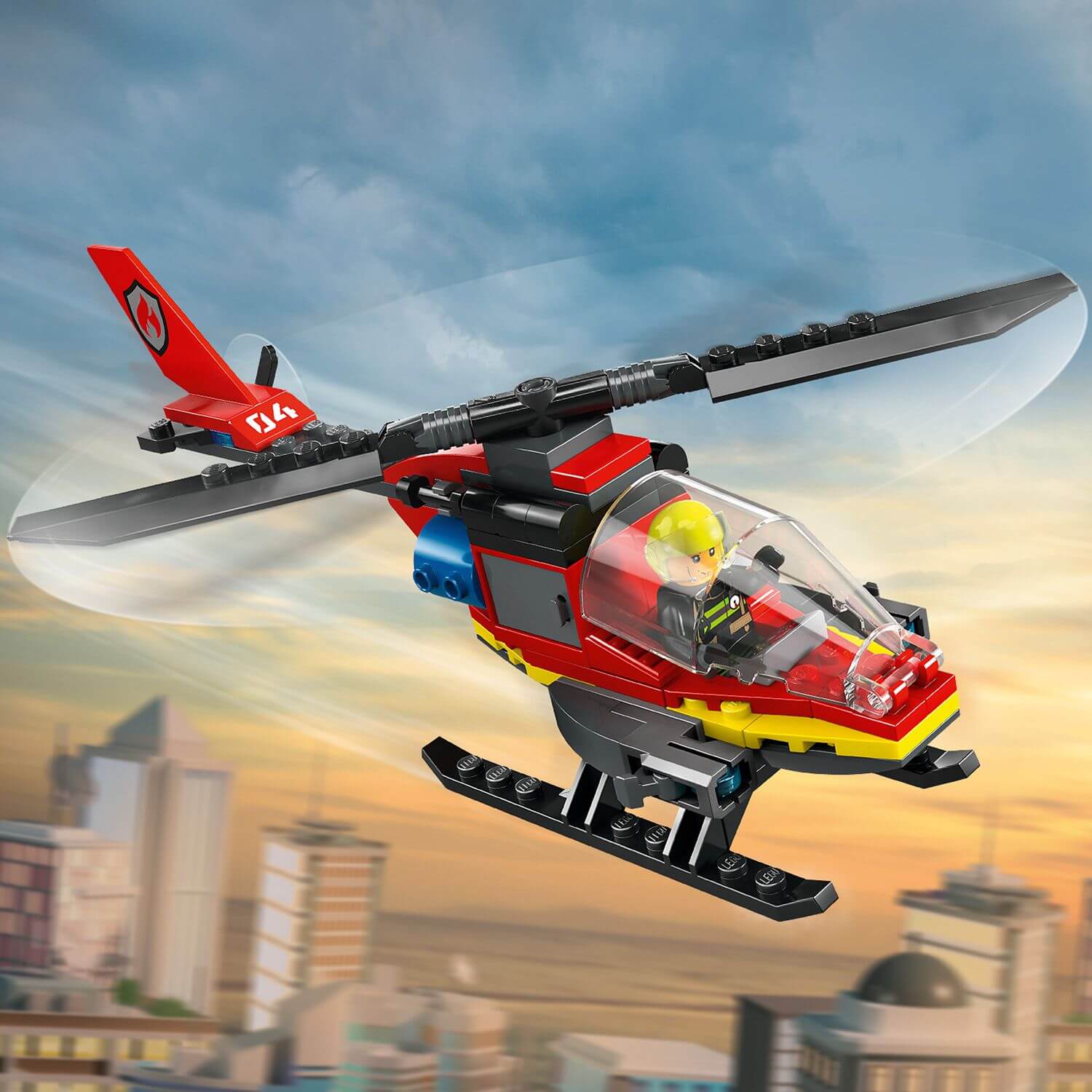 Curious Minds Toys & Games > Toys > Construction Toys > Interlocking Blocks > LEGO > LEGO City Lego City 60411 Fire Rescue Helicopter Toy Playset for Ages 5 and Up