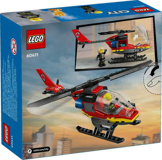 Curious Minds Toys & Games > Toys > Construction Toys > Interlocking Blocks > LEGO > LEGO City Lego City 60411 Fire Rescue Helicopter Toy Playset for Ages 5 and Up