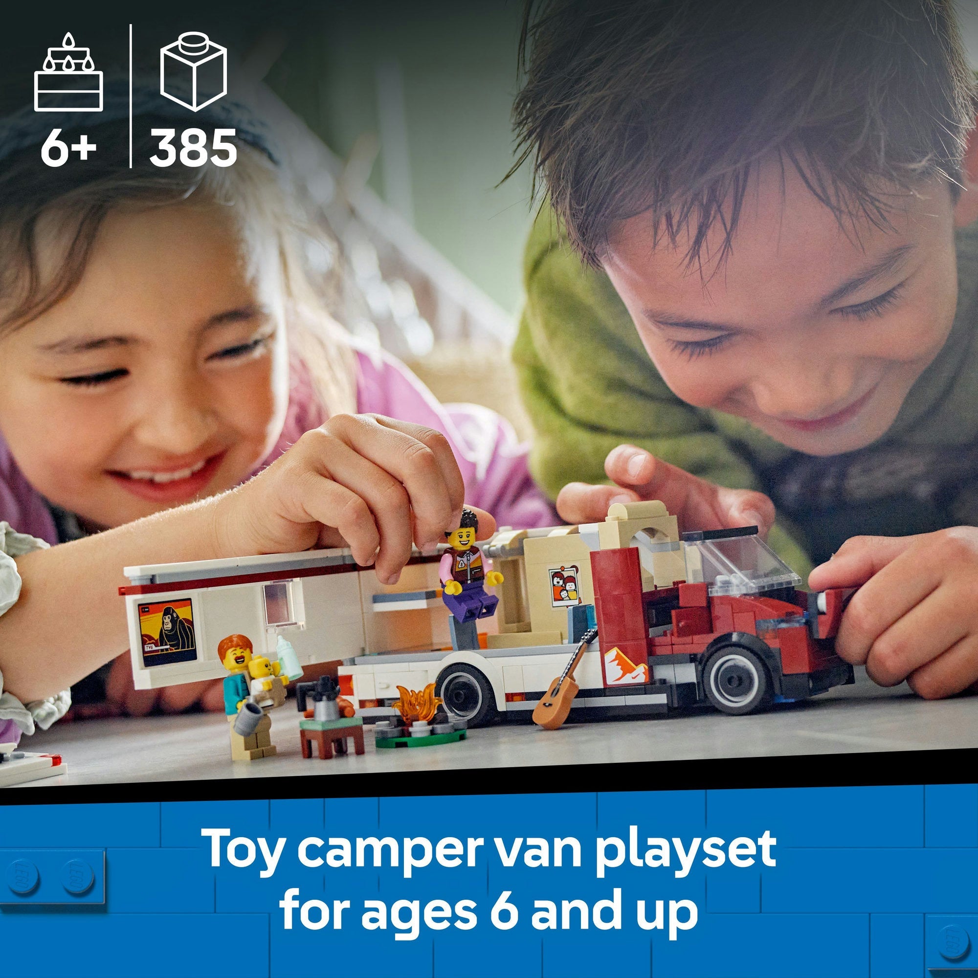 Curious Minds Toys & Games > Toys > Construction Toys > Interlocking Blocks > LEGO > LEGO City Lego City 60454 Holiday Adventure Camper Van Playset for Ages 6 and Up