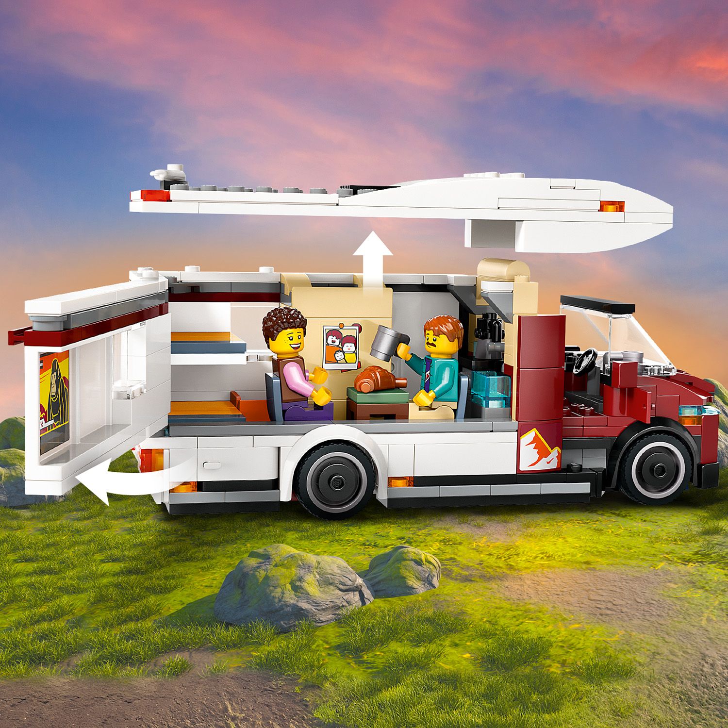 Curious Minds Toys & Games > Toys > Construction Toys > Interlocking Blocks > LEGO > LEGO City Lego City 60454 Holiday Adventure Camper Van Playset for Ages 6 and Up