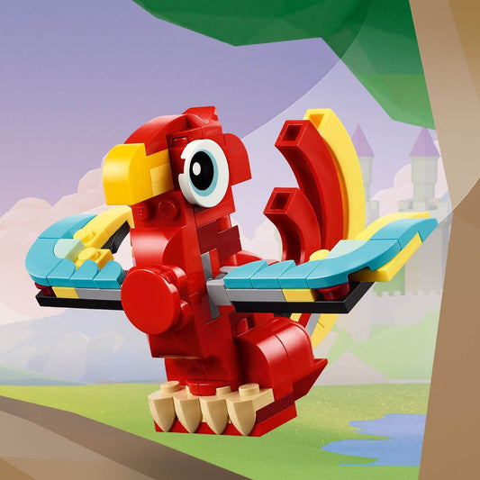 Curious Minds Toys & Games > Toys > Construction Toys > Interlocking Blocks > LEGO > LEGO Creator Lego Creator 3 in 1 31145 Red Dragon Buildable Playset for Ages 6 & Up