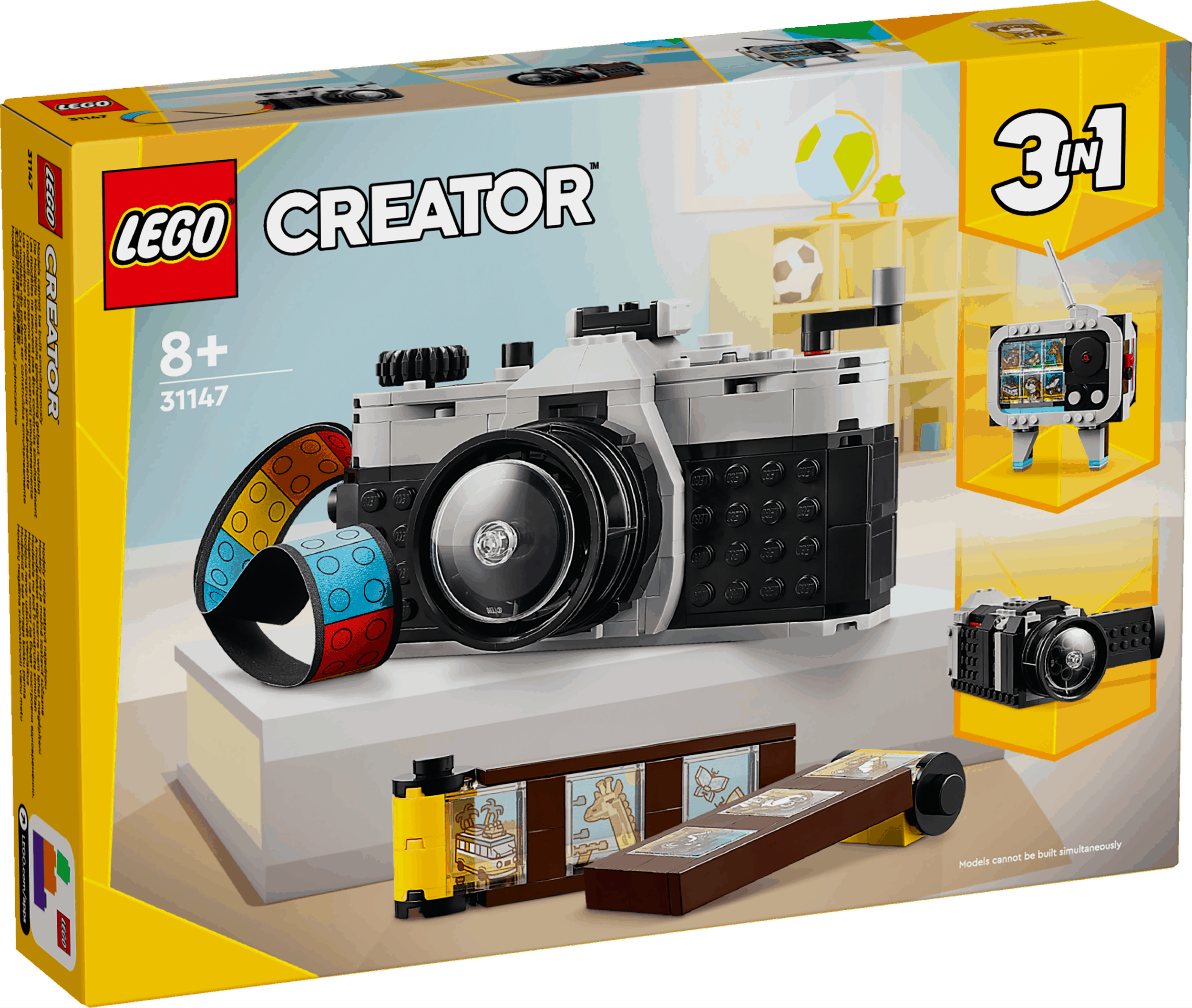 Curious Minds Toys & Games > Toys > Construction Toys > Interlocking Blocks > LEGO > LEGO Creator Lego Creator 3 in 1 31147 Retro Camera Buildable Toy for Ages 8 and Up