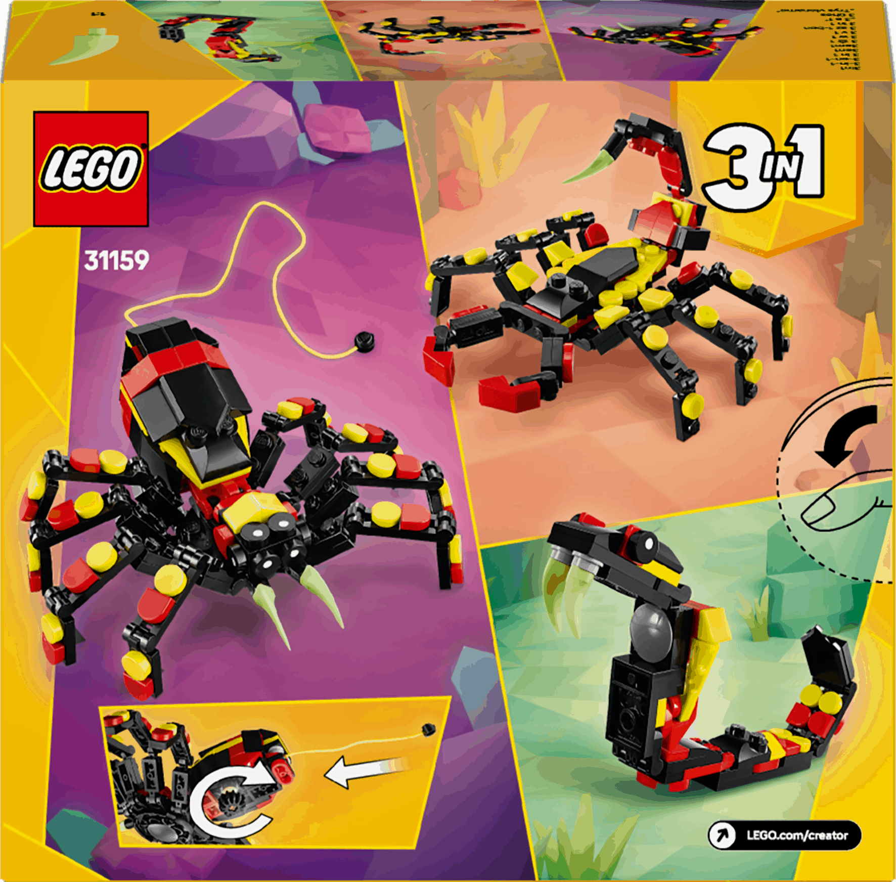 Curious Minds Toys & Games > Toys > Construction Toys > Interlocking Blocks > LEGO > LEGO Creator Lego Creator 3 in 1 31159 Wild Animals: Surprising Spider for Ages 7+