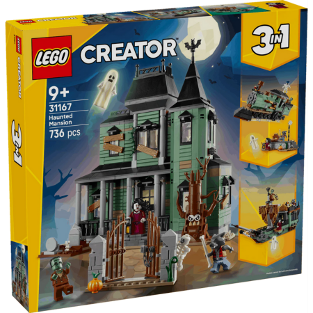 Curious Minds Toys & Games > Toys > Construction Toys > Interlocking Blocks > LEGO > LEGO Creator Lego Creator 3 in 1 31167 Haunted Mansion Rebuildable Set for Ages 9+