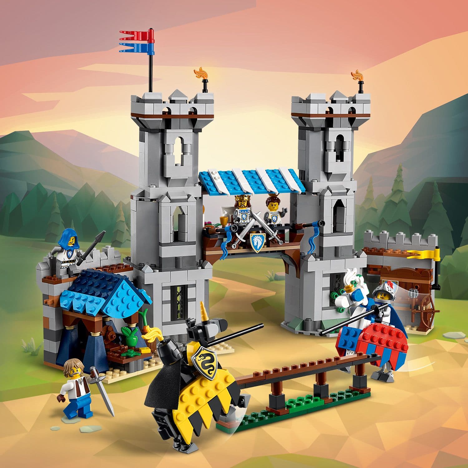 Curious Minds Toys & Games > Toys > Construction Toys > Interlocking Blocks > LEGO > LEGO Creator Lego Creator 3 in 1 31168 Medieval Horse Knight Castle for Ages 9 & Up