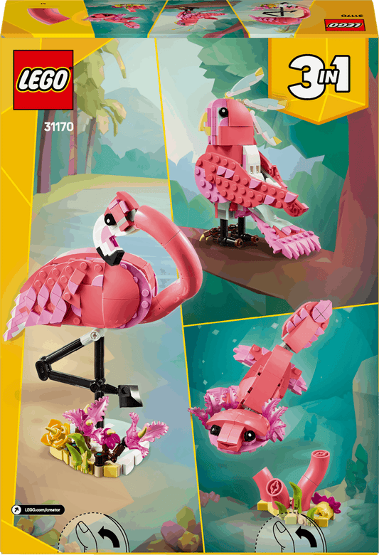 Curious Minds Toys & Games > Toys > Construction Toys > Interlocking Blocks > LEGO > LEGO Creator Lego Creator 3 in 1 31170 Wild Animals: Pink Flamingo for Ages 8 & Up
