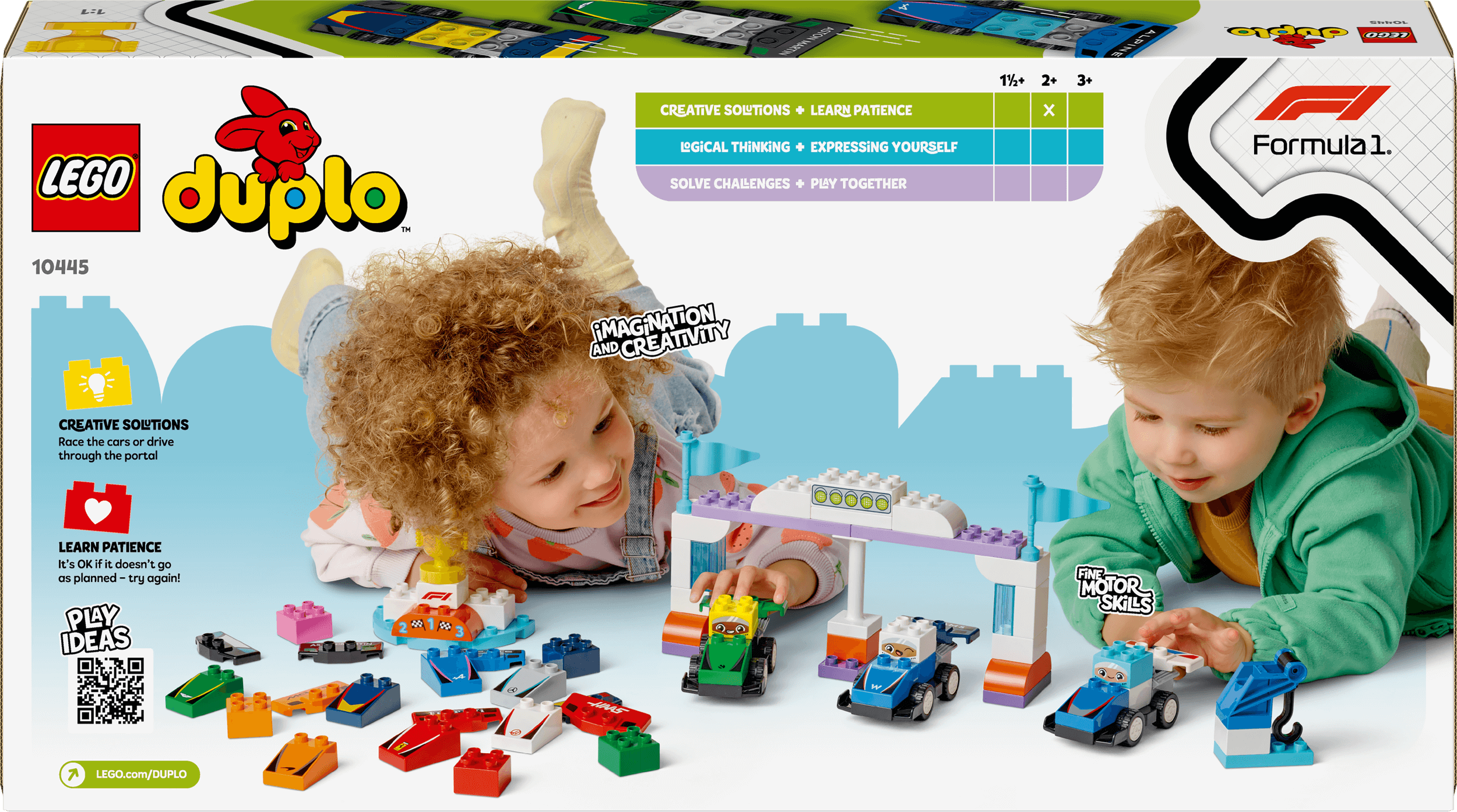Curious Minds Toys & Games > Toys > Construction Toys > Interlocking Blocks > LEGO > LEGO Duplo Lego Duplo 10445 F1 Team Race Cars & Drivers for Toddlers Ages 2 & Up