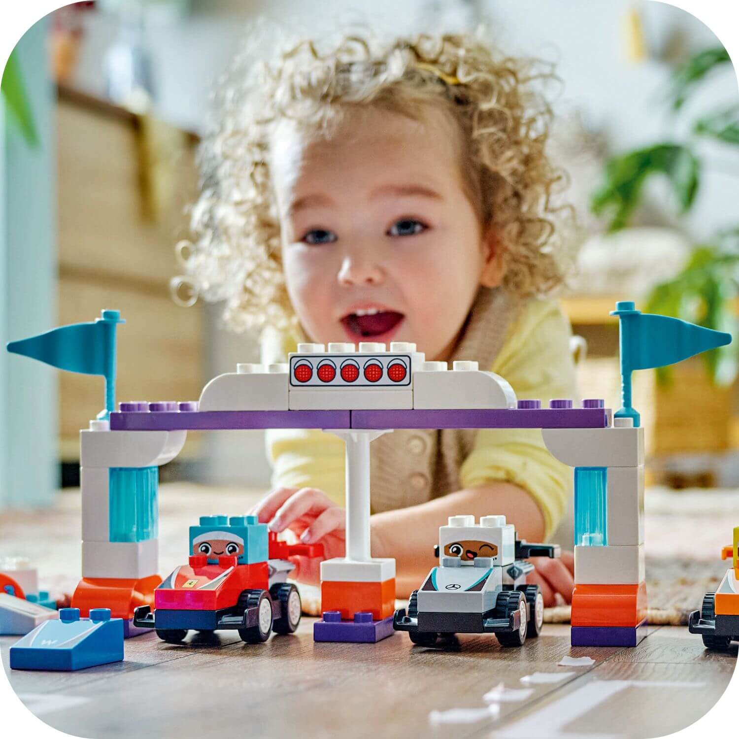 Curious Minds Toys & Games > Toys > Construction Toys > Interlocking Blocks > LEGO > LEGO Duplo Lego Duplo 10445 F1 Team Race Cars & Drivers for Toddlers Ages 2 & Up