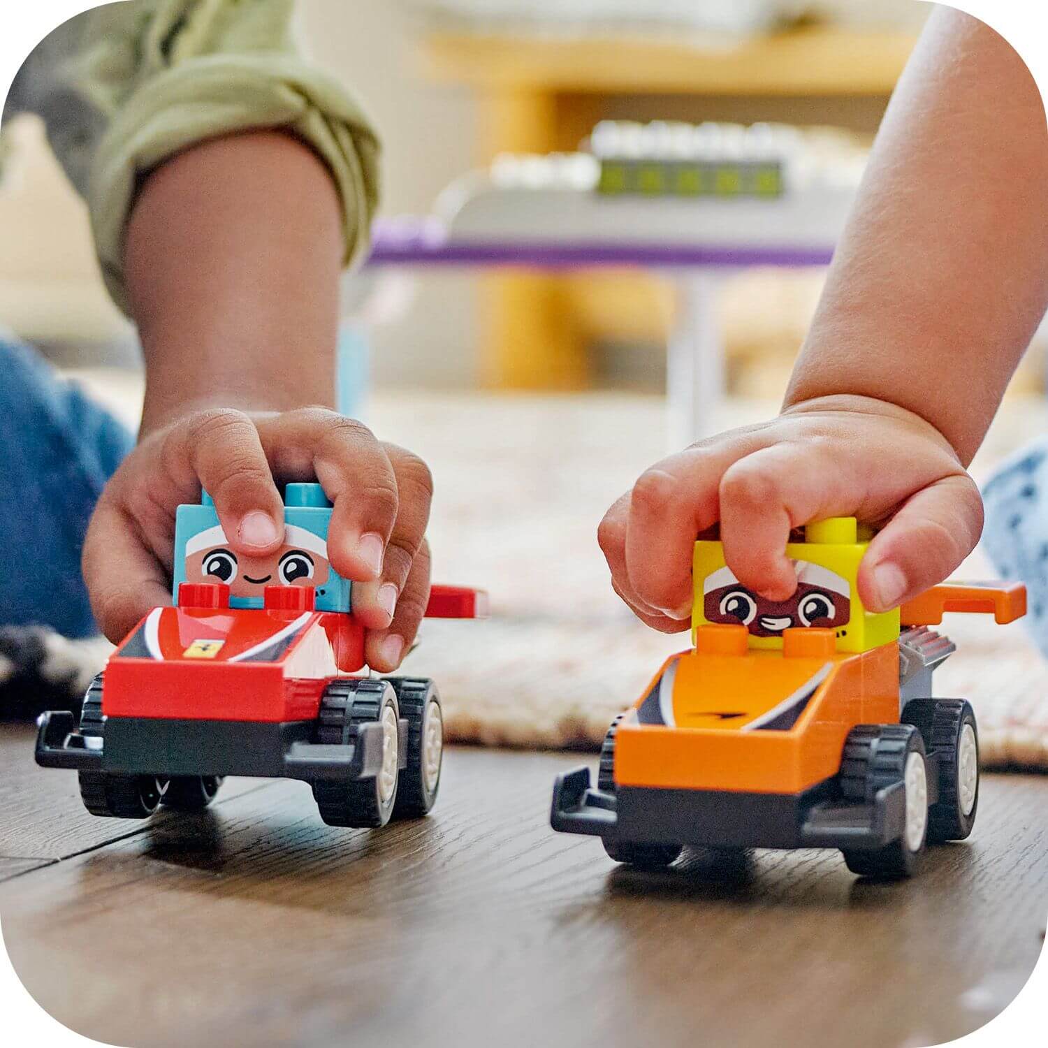 Curious Minds Toys & Games > Toys > Construction Toys > Interlocking Blocks > LEGO > LEGO Duplo Lego Duplo 10445 F1 Team Race Cars & Drivers for Toddlers Ages 2 & Up