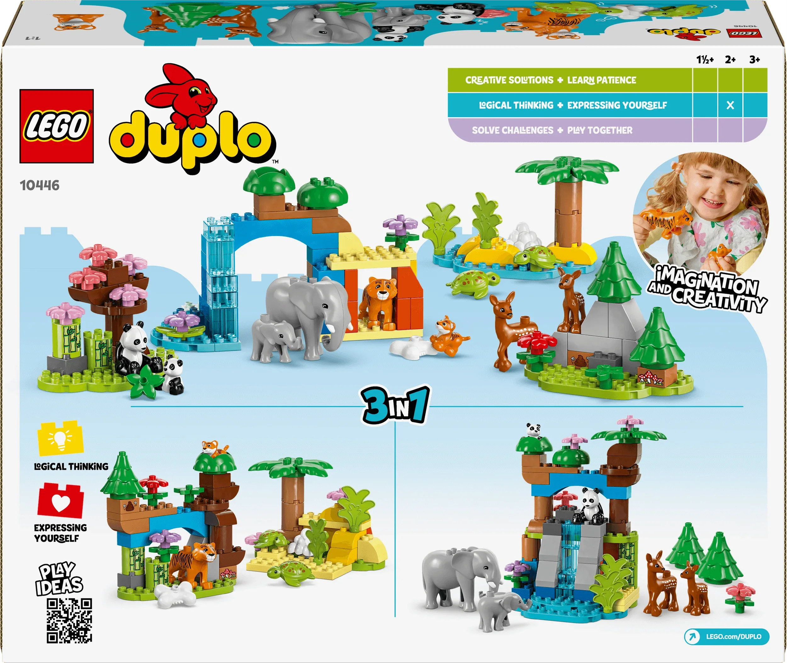 Curious Minds Toys & Games > Toys > Construction Toys > Interlocking Blocks > LEGO > LEGO Duplo Lego Duplo 10446 3 in 1 Wild Animal Families for Toddlers Ages 2 & Up