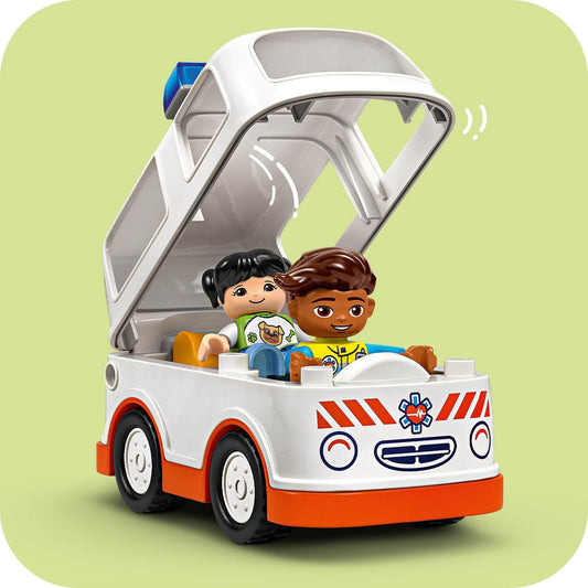 Curious Minds Toys & Games > Toys > Construction Toys > Interlocking Blocks > LEGO > LEGO Duplo Lego Duplo 10447 Ambulance & Driver Playset for Toddlers Ages 2 and Up