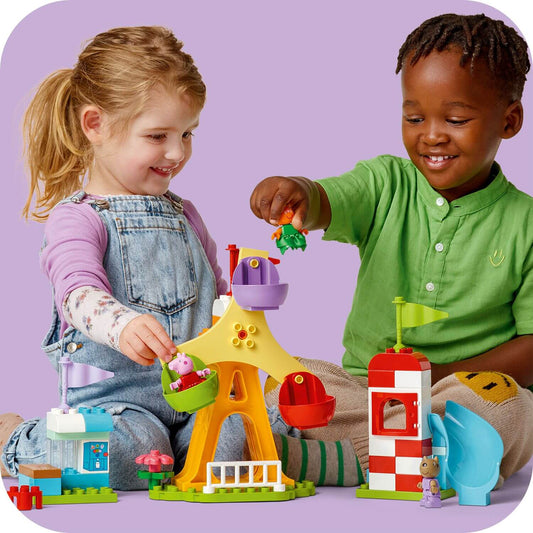 Curious Minds Toys & Games > Toys > Construction Toys > Interlocking Blocks > LEGO > LEGO Duplo Lego Duplo 10453 Peppa Pig Funfair Playset for Toddlers Ages 2 and Up