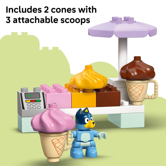 Curious Minds Toys & Games > Toys > Construction Toys > Interlocking Blocks > LEGO > LEGO Duplo Lego Duplo Bluey 10458 Ice Cream Trip with Bluey for Toddlers Ages 2+