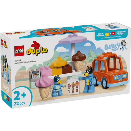 Curious Minds Toys & Games > Toys > Construction Toys > Interlocking Blocks > LEGO > LEGO Duplo Lego Duplo Bluey 10458 Ice Cream Trip with Bluey for Toddlers Ages 2+